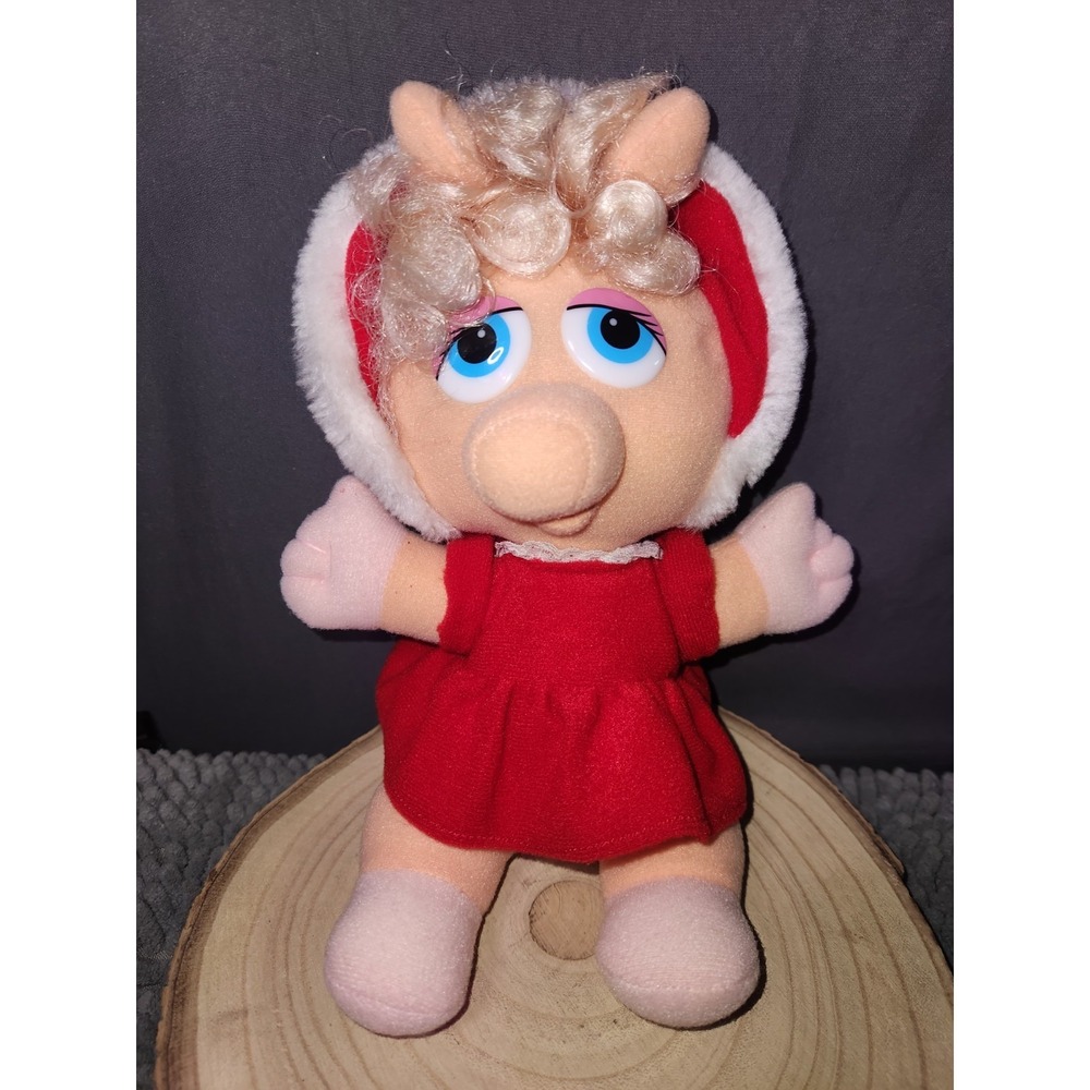 VINTAGE 1987 MUPPET BABY MISS PIGGY PLUSH 10" STUFFED ANIMAL JIM HENSON